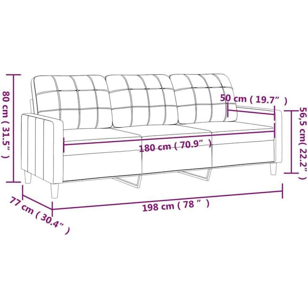 3-Sitzer Bodensofa mit Bettfunktion & Pillow-Support, Creme