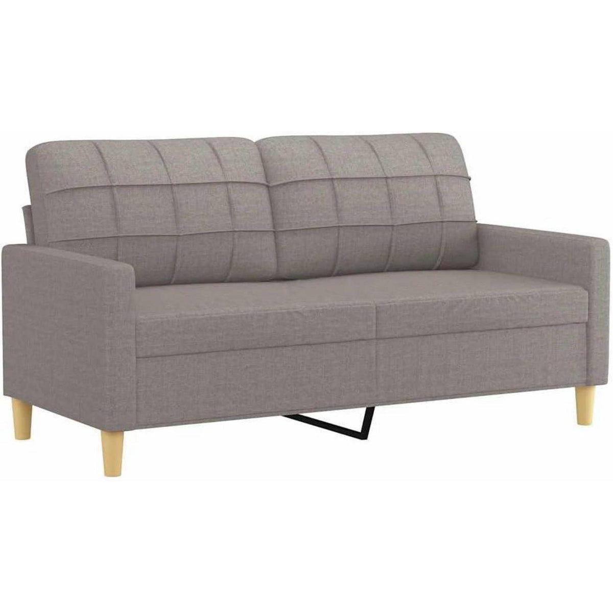 2-Sitzer Sofa Taupe – Bequemes Polstersofa mit Kissen