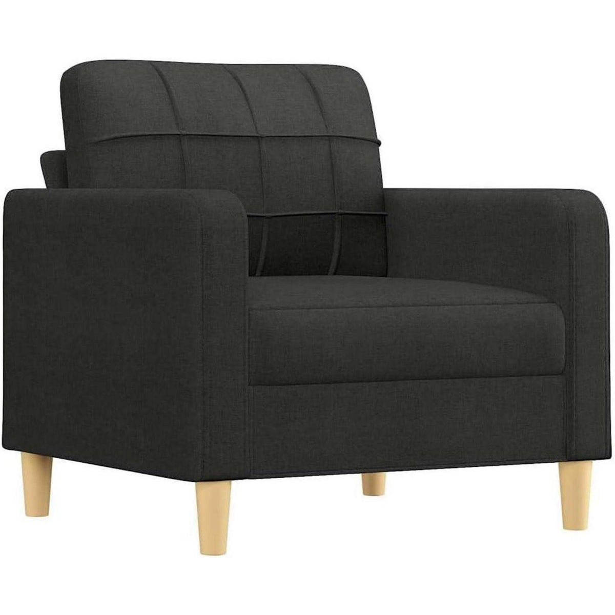 Schwarz Sofasessel mit Kissen & Armlehnen – Bequemes Loungesofa
