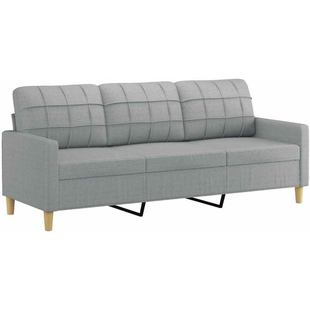 3-Sitzer Bodensofa mit Bettfunktion, Hellgrau 180cm