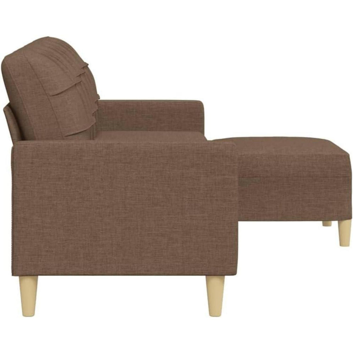 3-Sitzer Sofa mit Hocker, Braun – Schlafsofa 210 cm