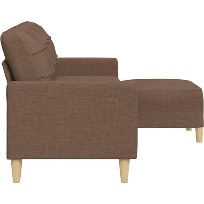 3-Sitzer Sofa mit Hocker, Braun – Schlafsofa 210 cm