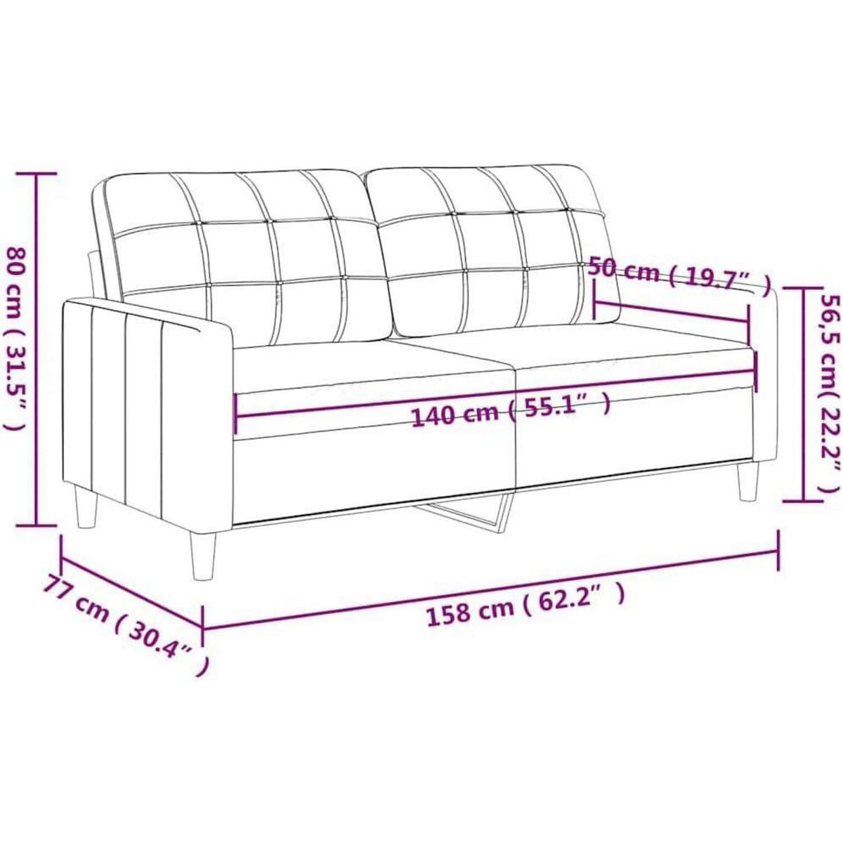 2-Sitzer Sofa Bodensofa mit Bettfunktion – Dunkelgrau 140cm