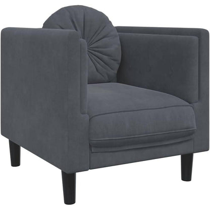 Modernes Samt Sofa 2-Sitzer Dunkelgrau – Bequemes Wohnzimmer Sofa
