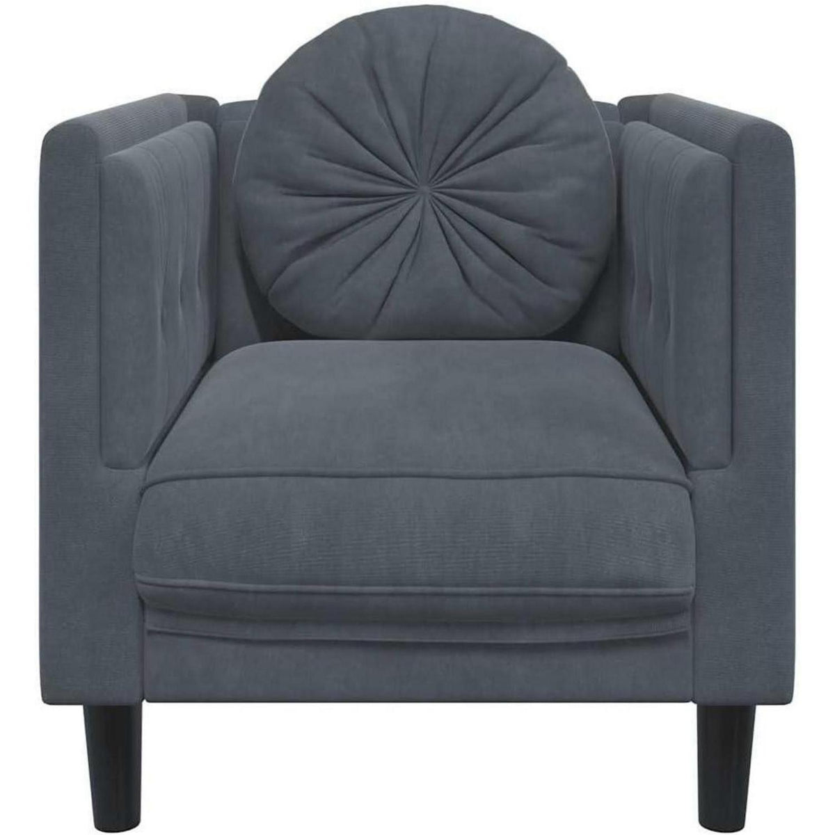Modernes Samt Sofa 2-Sitzer Dunkelgrau – Bequemes Wohnzimmer Sofa