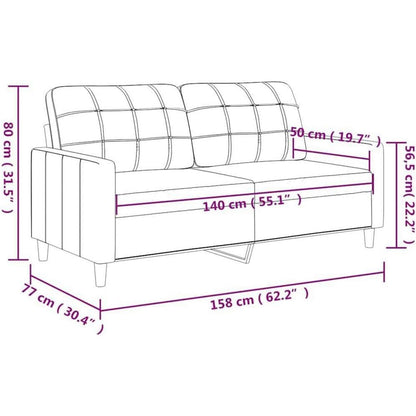 2-Sitzer Sofa Hellgelb – Bequemes Polstersofa mit Kissen