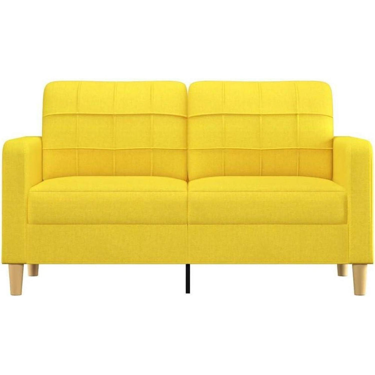 2-Sitzer Sofa Hellgelb – Bequemes Polstersofa mit Kissen