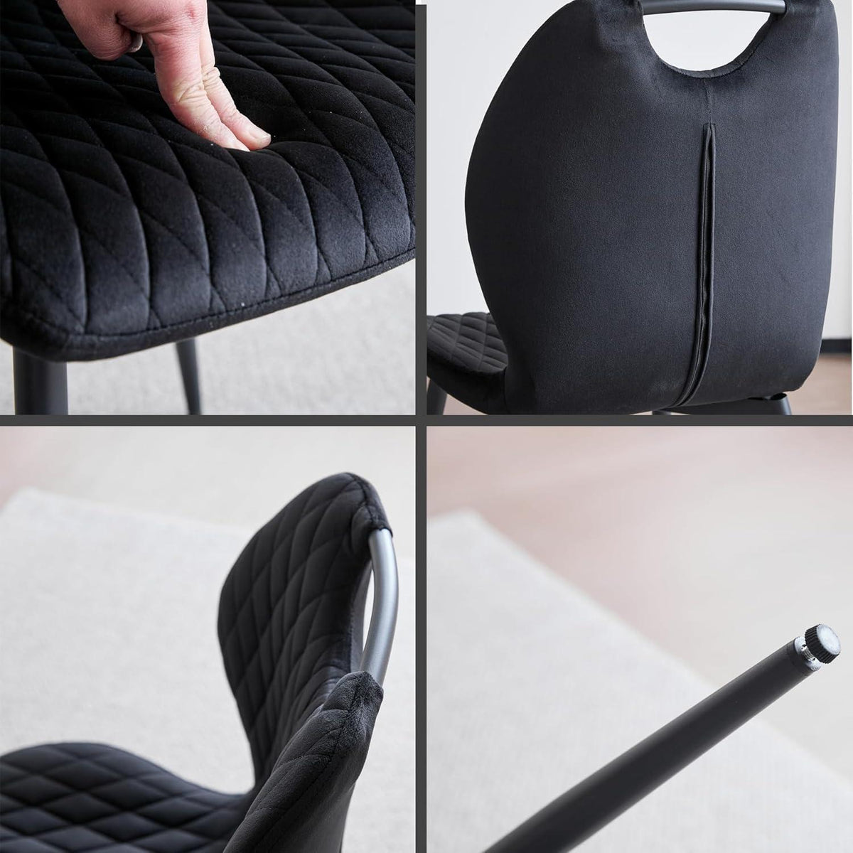 Esszimmerstühle 6er-Set | Modern, Bequem & Robust Schwarz