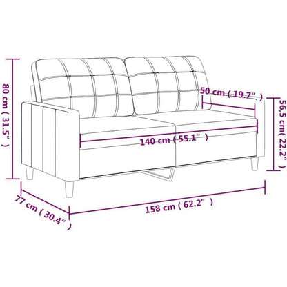 2-Sitzer Sofa Hellgrau – Bequemes Polstersofa mit Kissen