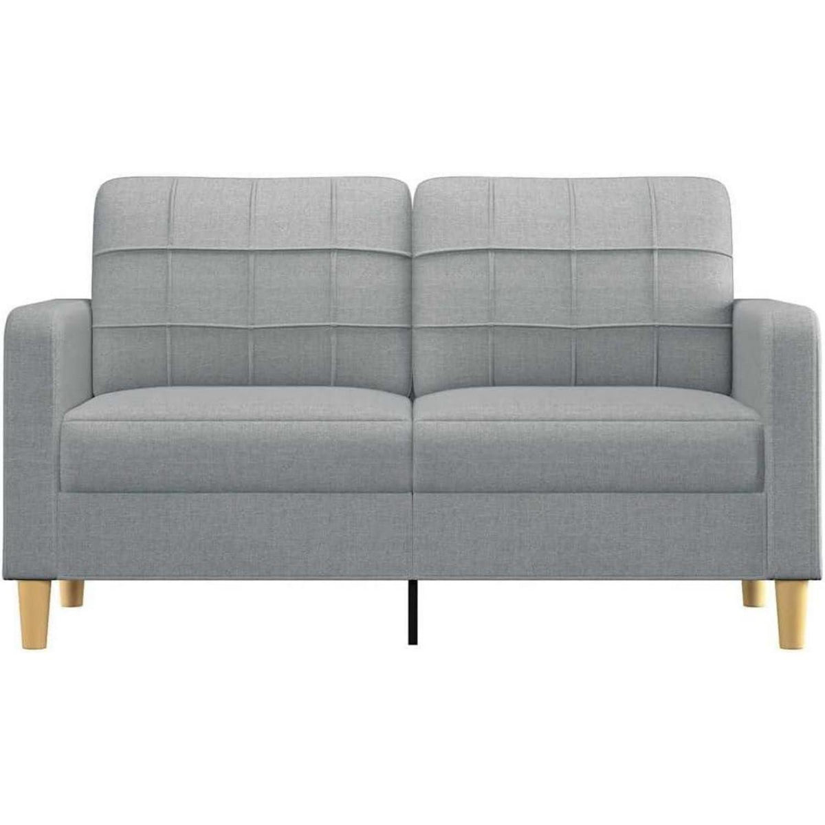 2-Sitzer Sofa Hellgrau – Bequemes Polstersofa mit Kissen