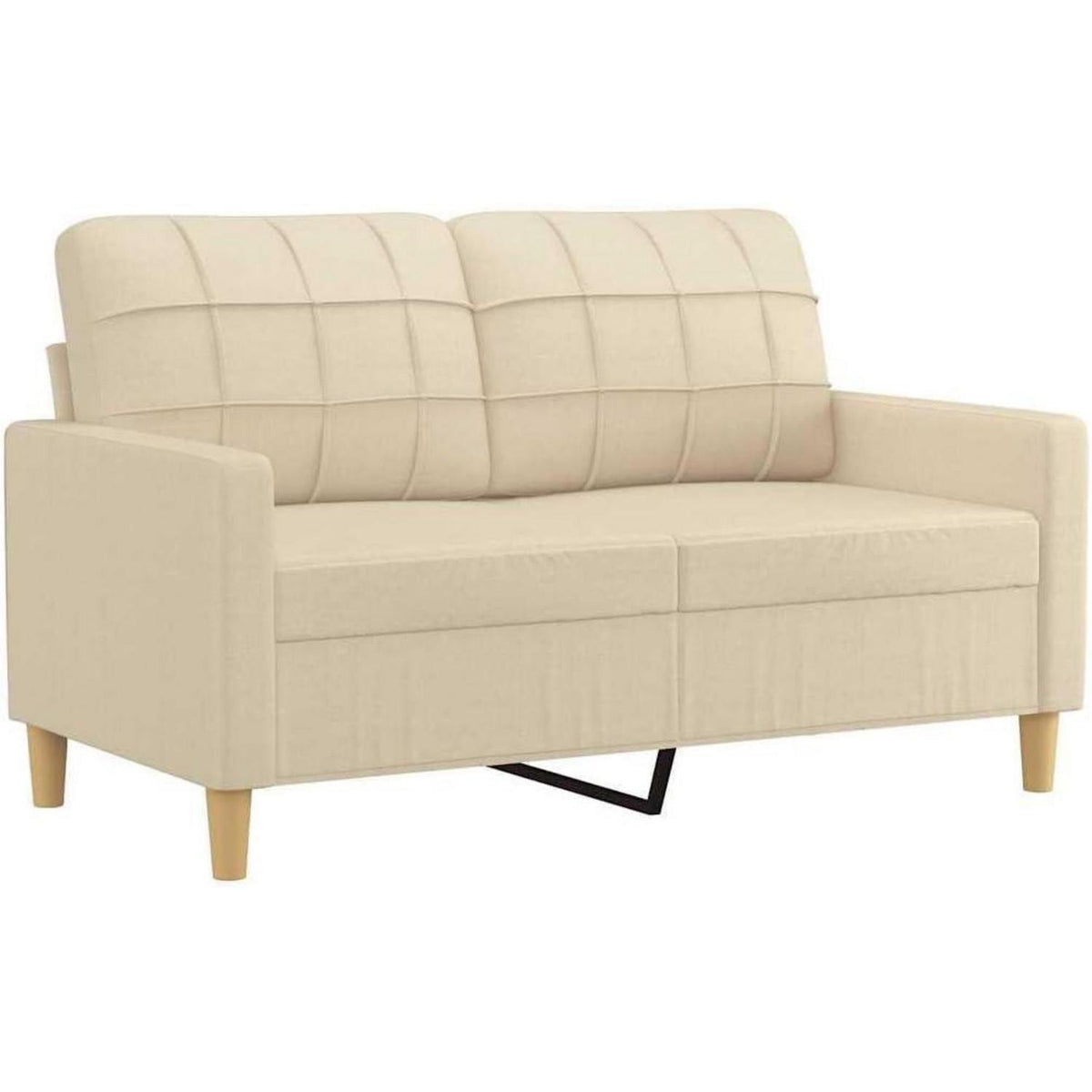 2-Sitzer Sofa mit Bettfunktion & Pillow Back – Creme 120cm