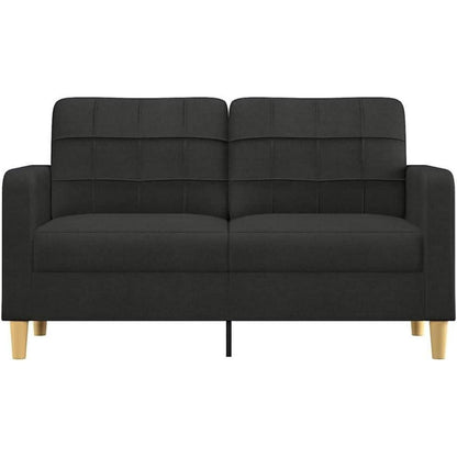 2-Sitzer Sofa Schwarz – Bequemes Polstersofa mit Kissen