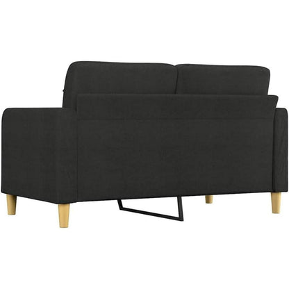2-Sitzer Sofa Schwarz – Bequemes Polstersofa mit Kissen
