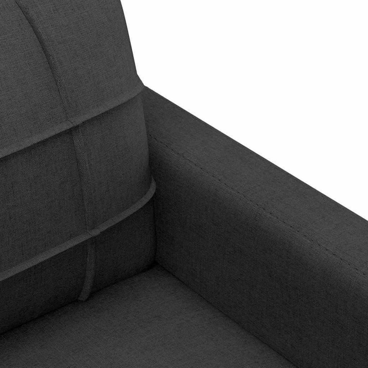 2-Sitzer Sofa Schwarz – Bequemes Polstersofa mit Kissen