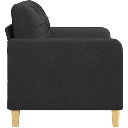 2-Sitzer Sofa Schwarz – Bequemes Polstersofa mit Kissen