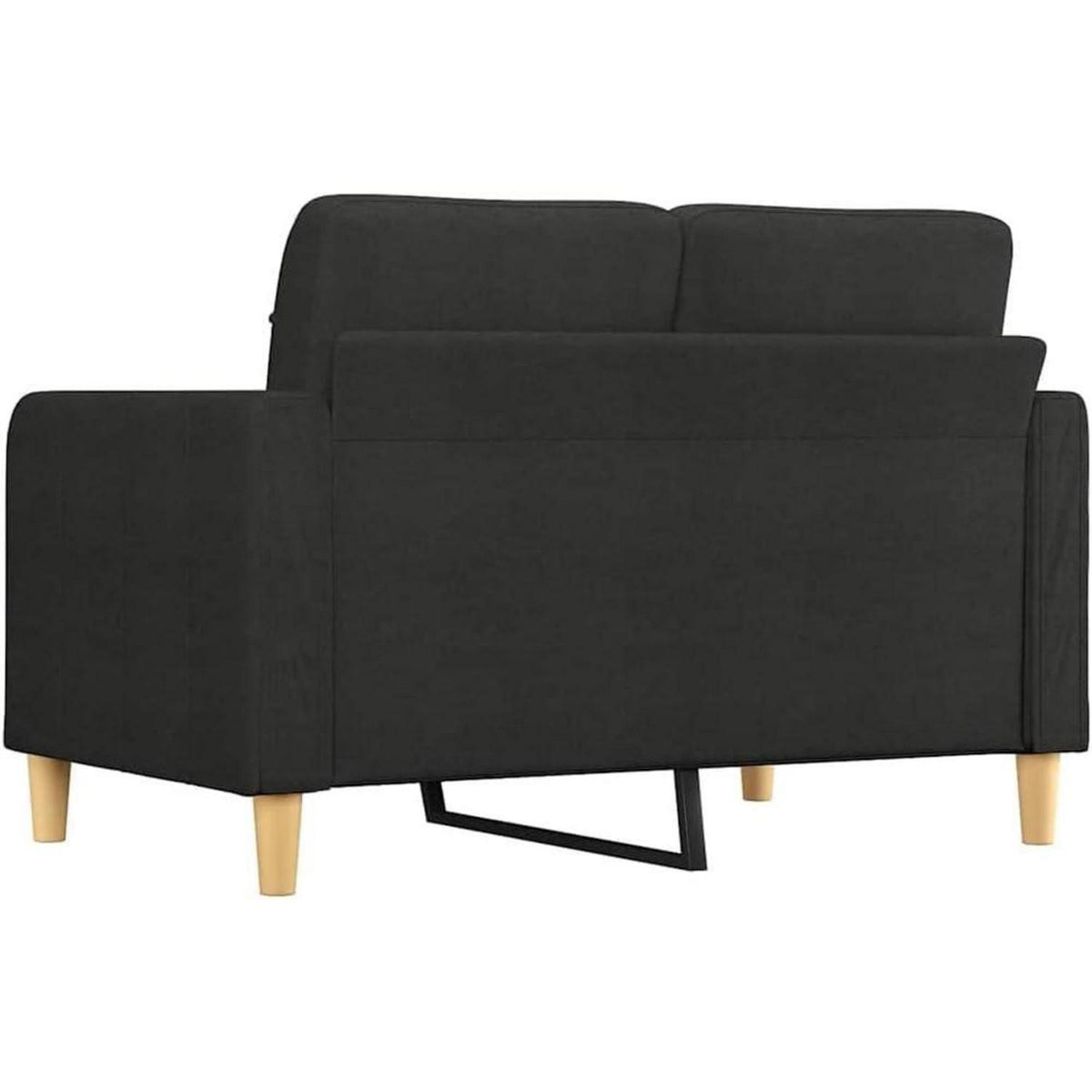 2-Sitzer Sofa Schwarz – Bequemes Polstersofa mit Kissen