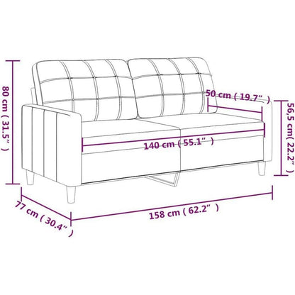 2-Sitzer Sofa Braun 140 cm – Bequemes Polstersofa mit Kissen