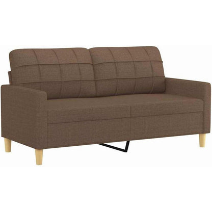 2-Sitzer Sofa Braun 140 cm – Bequemes Polstersofa mit Kissen