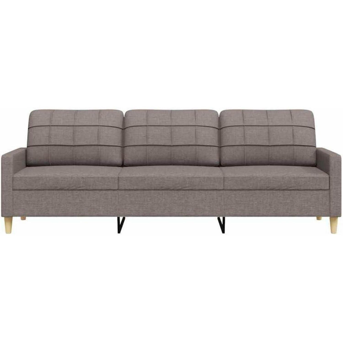 3-Sitzer Sofa Taupe – Bequemes Polstersofa 210 cm mit Kissen