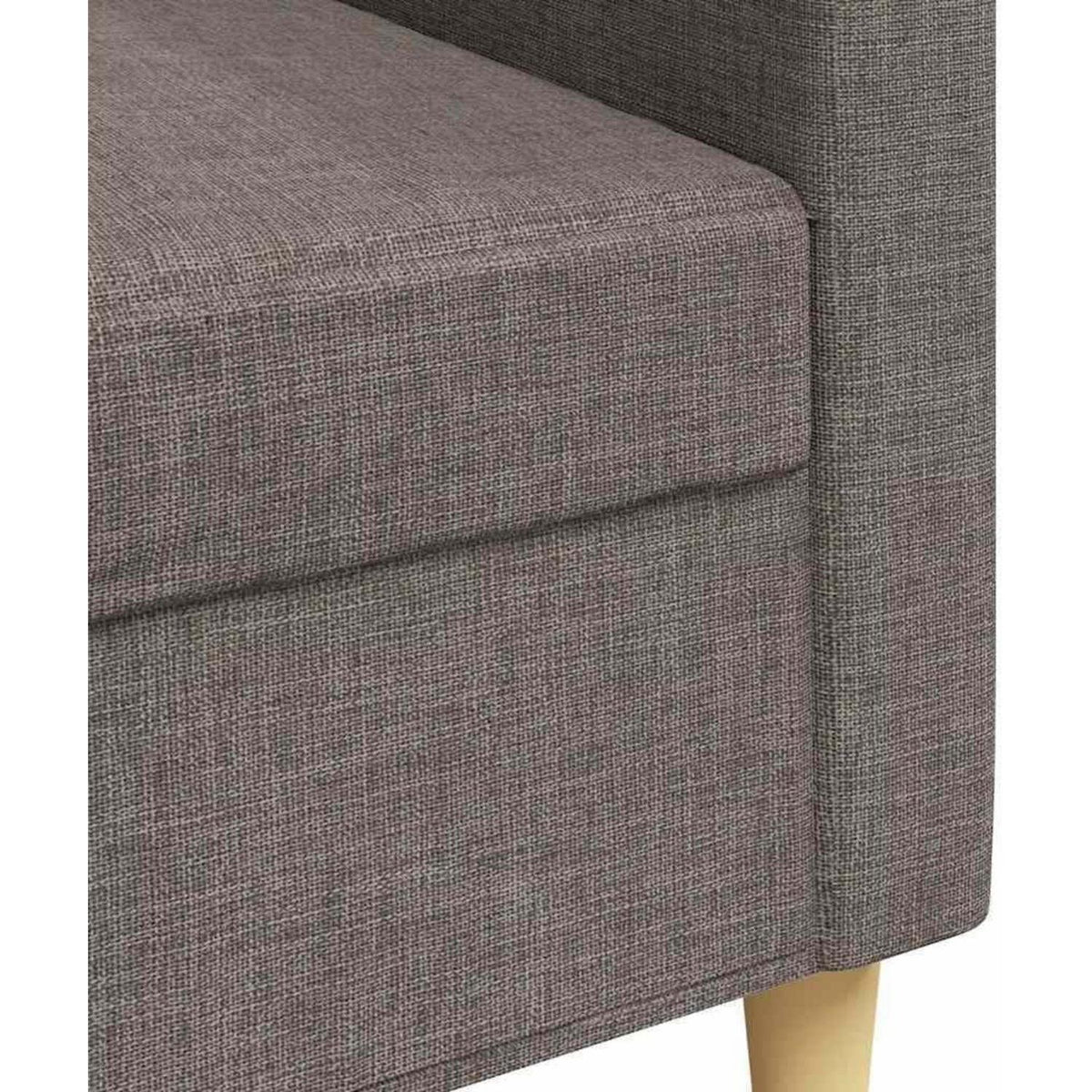 3-Sitzer Sofa Taupe – Bequemes Polstersofa 210 cm mit Kissen
