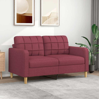 2-Sitzer Sofa Weinrot – Bequemes Polstersofa mit Kissen