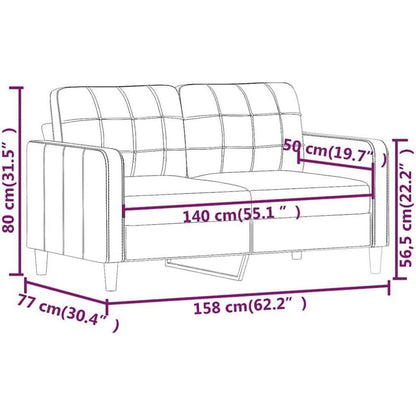 2-Sitzer Sofa Weinrot – Bequemes Polstersofa mit Kissen