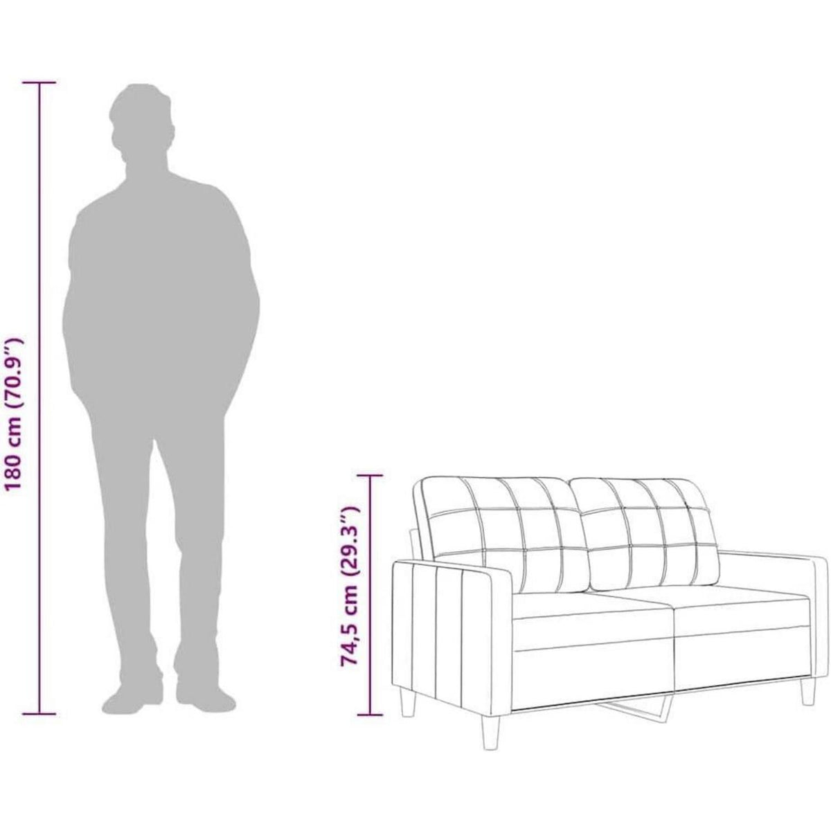 2-Sitzer Sofa Weinrot – Bequemes Polstersofa mit Kissen