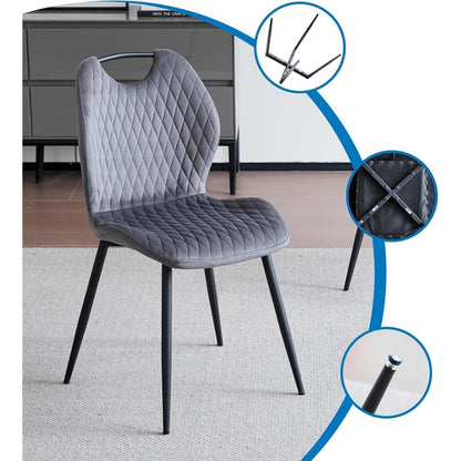 Graue Esszimmerstühle 2er-Set | Modern & Bequem
