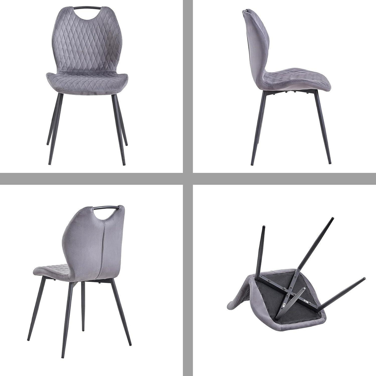 Graue Esszimmerstühle 2er-Set | Modern & Bequem