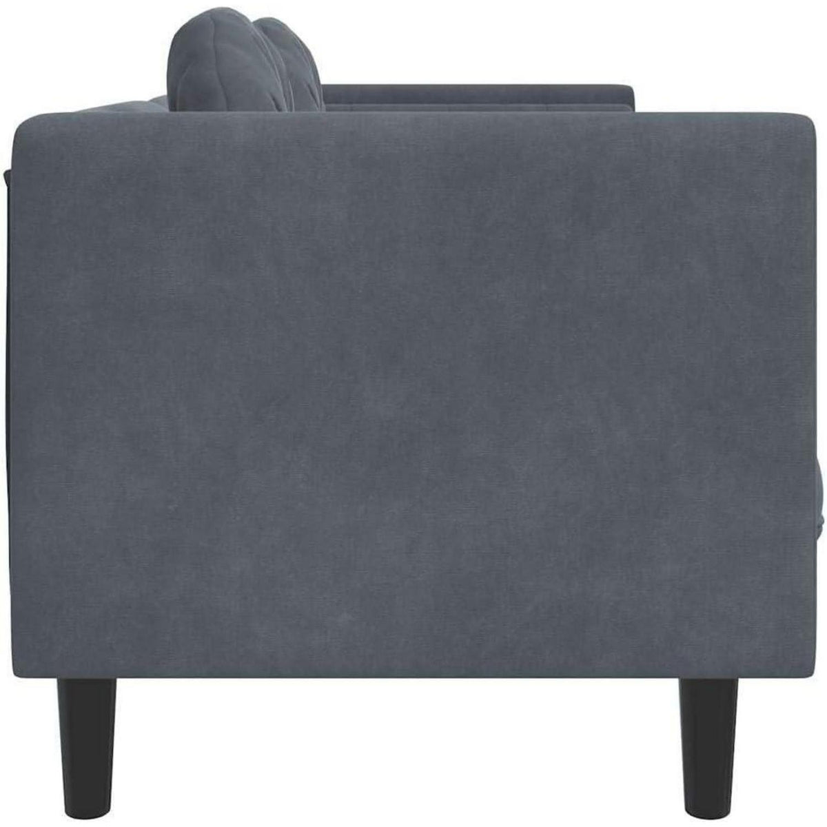 Modernes 2-Sitzer Sofa Dunkelgrau mit Kissen