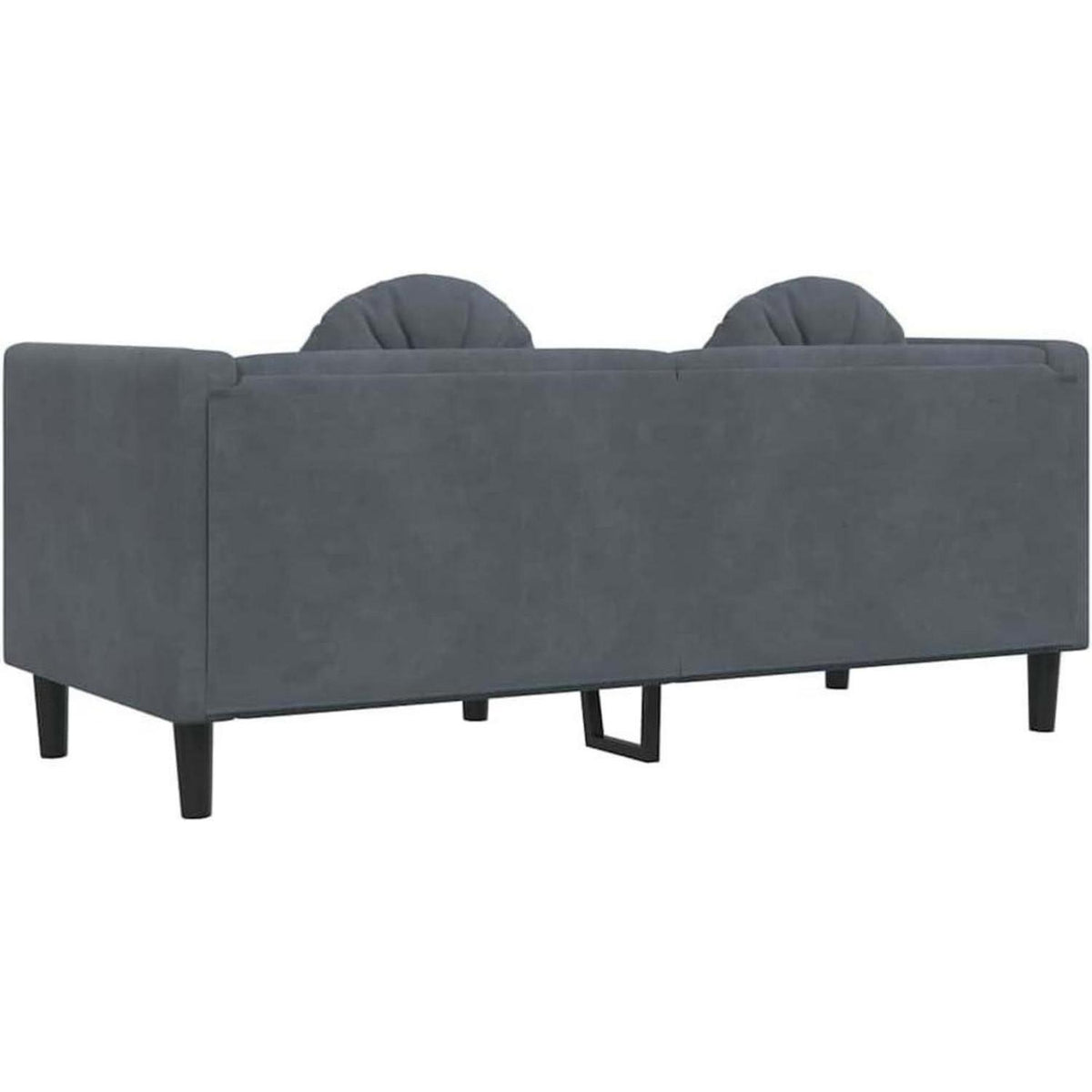Modernes 2-Sitzer Sofa Dunkelgrau mit Kissen