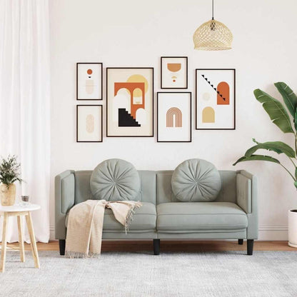 2-Sitzer Sofa Samt Hellgrau – Bequeme Couch für Wohnzimmer