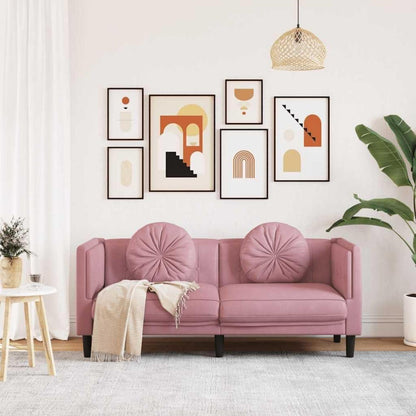 2-Sitzer Samtsofa Rosa – Modernes Polstersofa für Wohnzimmer