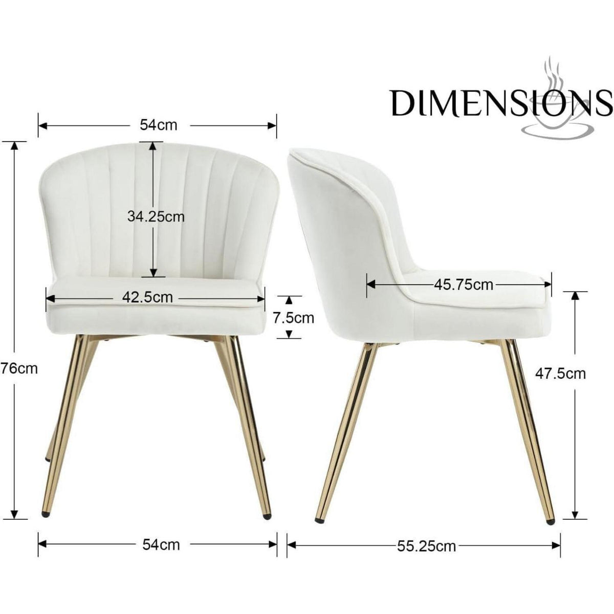 Samt Küchenstühle 4er Set – Beige, Modern & Bequem