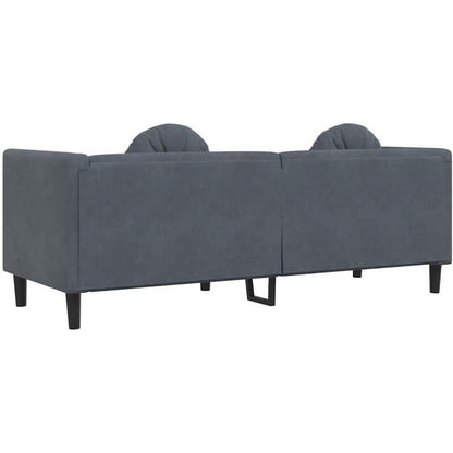 3-Sitzer Sofa Dunkelgrau Samt – Bequeme Couch für Wohnzimmer