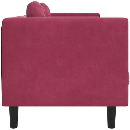 2-Sitzer Samtsofa Weinrot – Modernes Polstersofa für Wohnzimmer