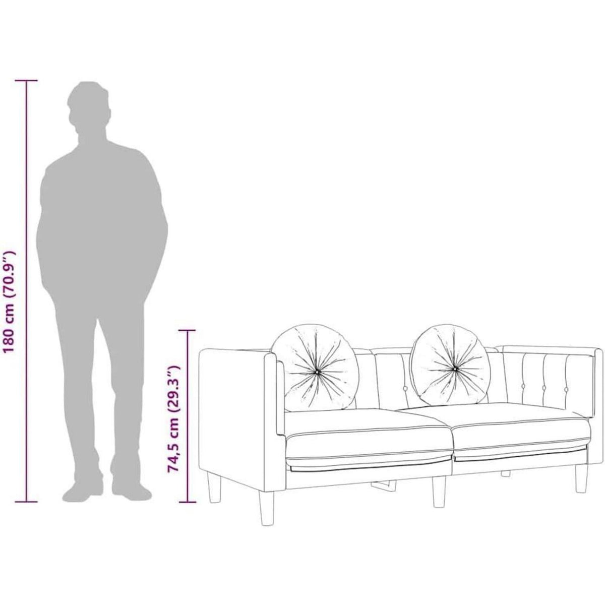 2-Sitzer Samtsofa Weinrot – Modernes Polstersofa für Wohnzimmer