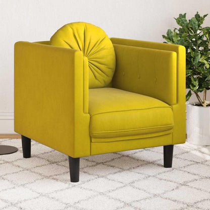 Samt Sofa Gelb – Modernes Wohnzimmer Sofa mit Kissen
