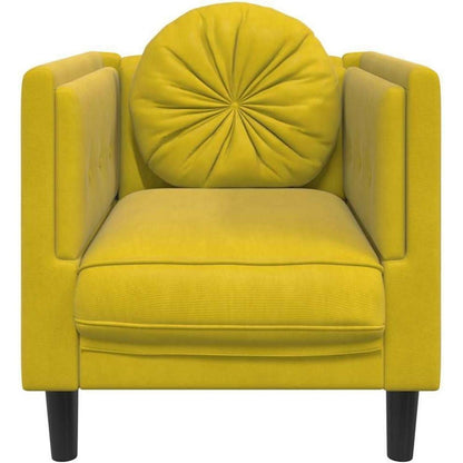 Samt Sofa Gelb – Modernes Wohnzimmer Sofa mit Kissen