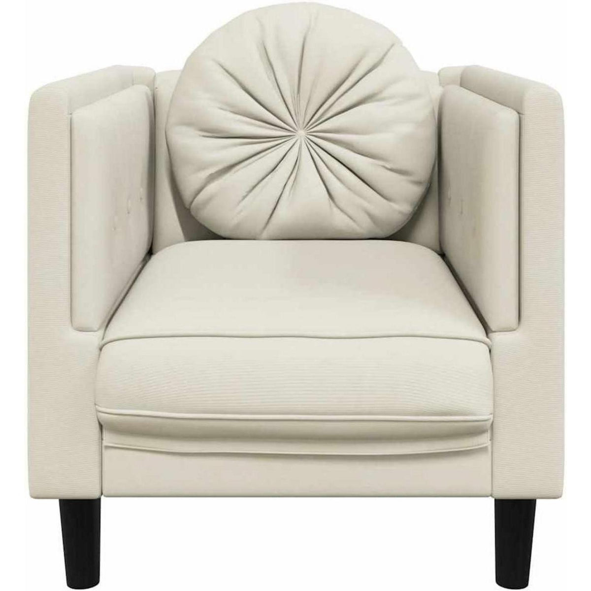 Samt Sofa mit Kissen – Modernes Wohnzimmer Sofa Creme