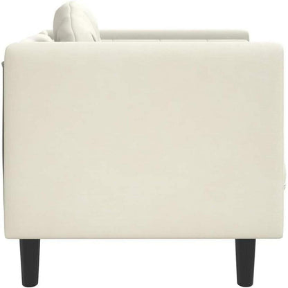 Samt Sofa mit Kissen – Modernes Wohnzimmer Sofa Creme
