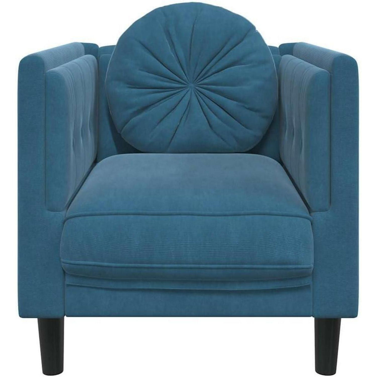 Samt Sofa Blau – Modernes Wohnzimmer Sofa mit Kissen
