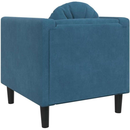 Samt Sofa Blau – Modernes Wohnzimmer Sofa mit Kissen