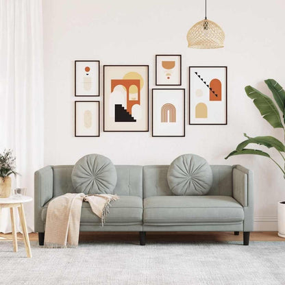 3-Sitzer Samt Sofa Modernes Wohnzimmer Sofa Hellgrau