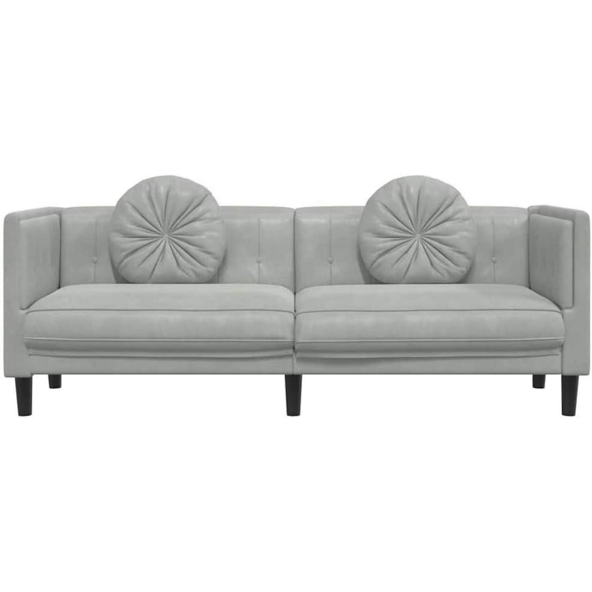 3-Sitzer Samt Sofa Modernes Wohnzimmer Sofa Hellgrau