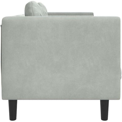 3-Sitzer Samt Sofa Modernes Wohnzimmer Sofa Hellgrau