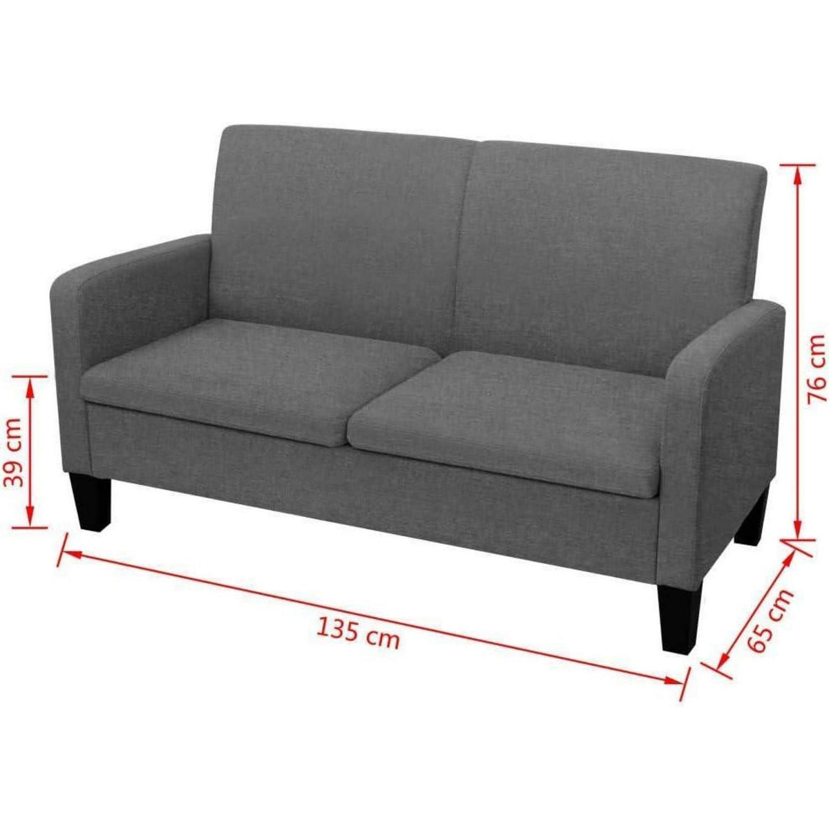 Modernes 2-Sitzer Schlafsofa Dunkelgrau