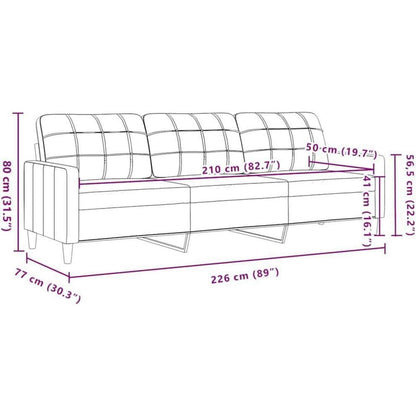 3-Sitzer Sofa mit Schlaffunktion, Braun, 210 cm