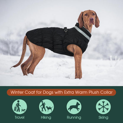 Kuoser Hundemantel Winter Wasserdicht & Winddicht Schwarz XS