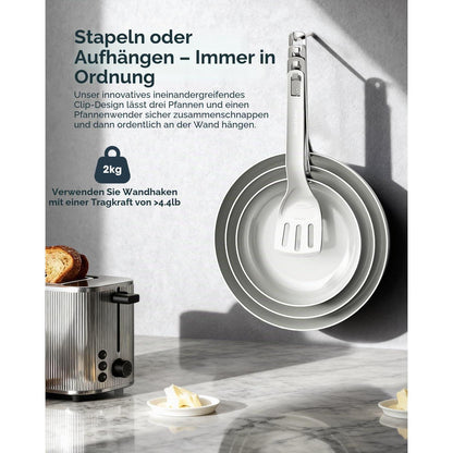 3-teiliges Keramik Pfannenset – Antihaft & Induktionsgeeignet Dunkelblau